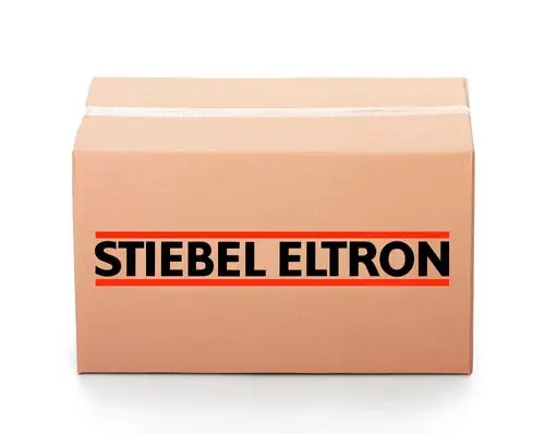 Ein Karton mit der Aufschrift STIEBEL ELTRON.